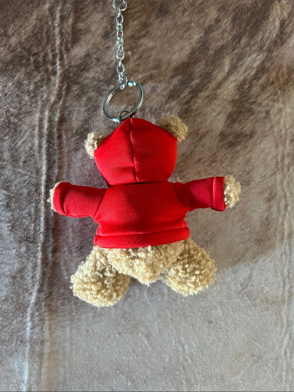 GAP Plush Bear Keychain in Red Hoodie